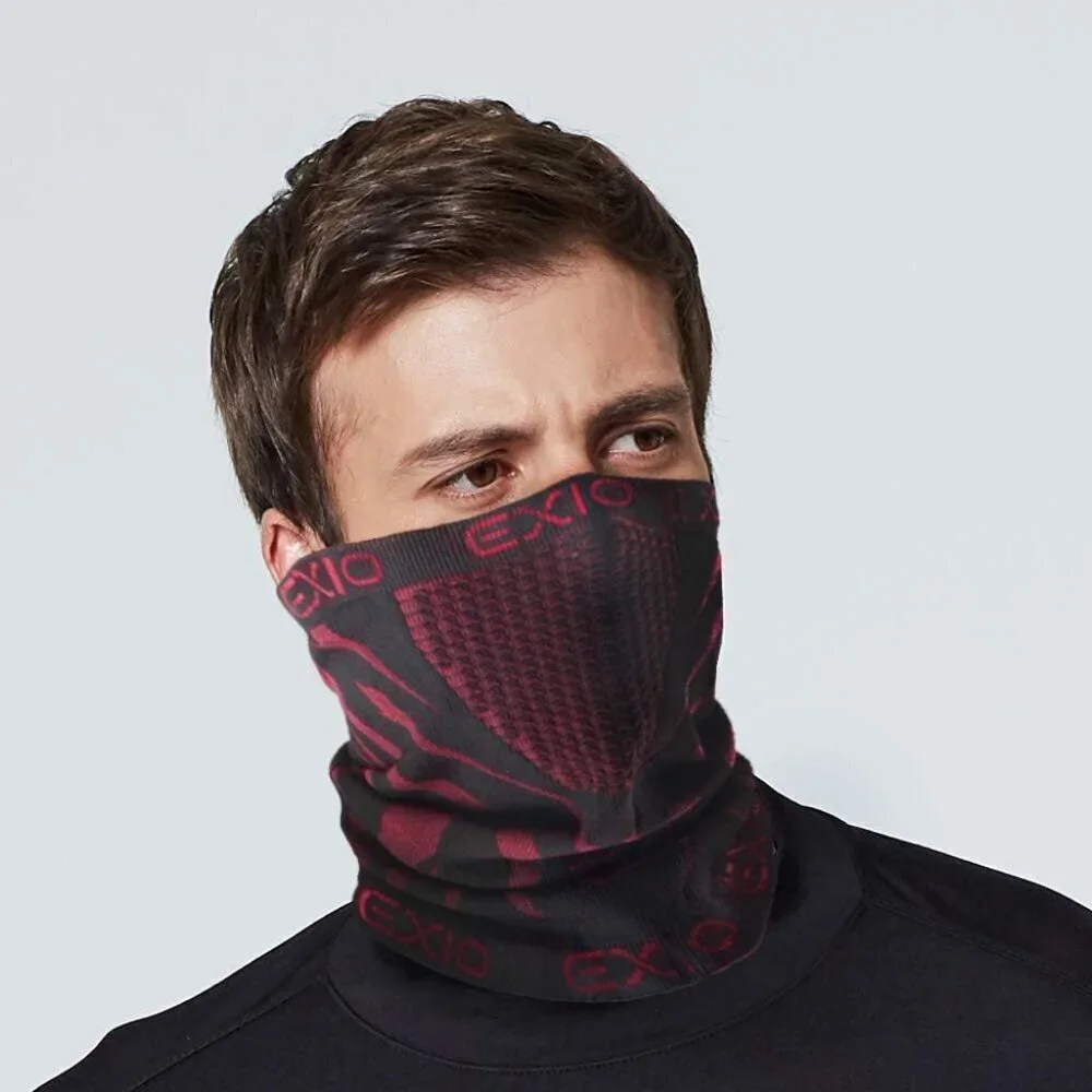 Men's Black/Wine Winter Neck Warmer Gaiter Balaclava Windproof Ski Face Mask